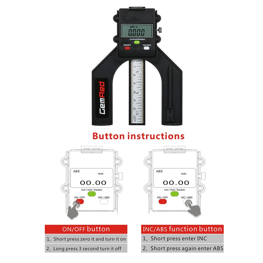 Measuring Tool Portable Digital Depth Gauge 0-80mm Depthometer Depth Indicator Height Gauge for Woodworking