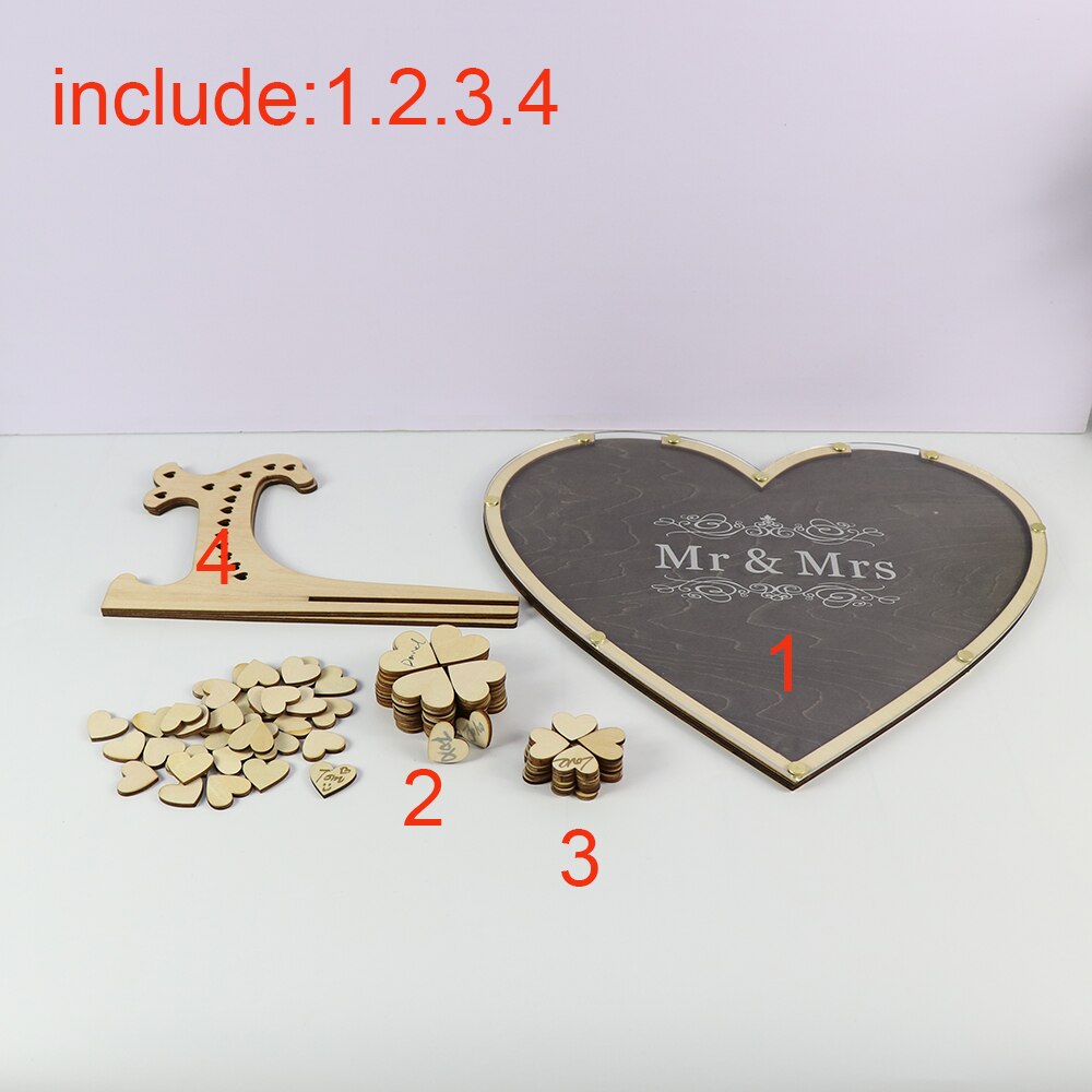 Guest Book 100PCS Heart Wood Vintage Unique Wedding Guest Book Wedding Centerpieces Idea