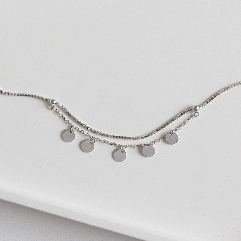 S'STEEL 925 Sterling Silver Anklets For Women Geometry Anklet Foot Acessorios Handmade Tornozeleira Feminina Leg Fine Jewelry