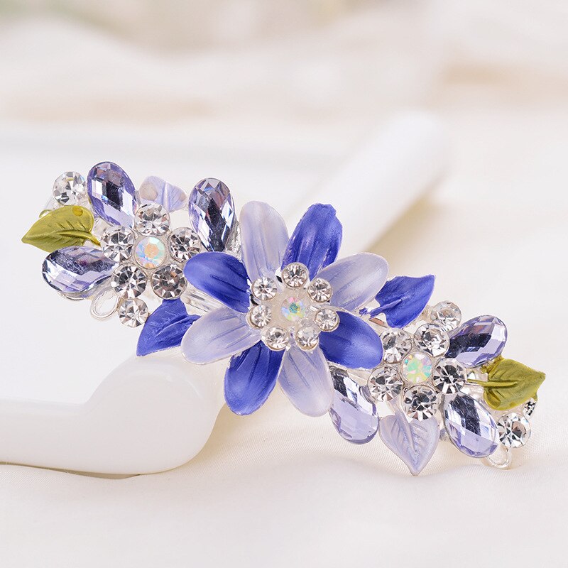 Altobefun Mode Kristal Haarspelden Voor Vrouwen Dames Meisjes Bloemen Hair Clips Elegante Sieraden Bridal Haarspeldjes AE013: 6