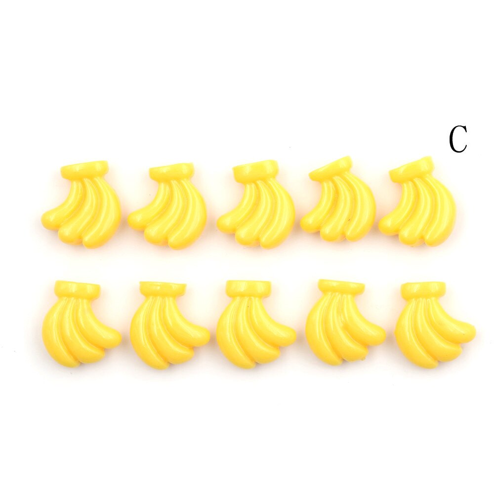 5Pcs Resin Miniatur Bananen Cabochons - Flache Rückseite DIY Basteln für Handy-Deko, Scrapbooking