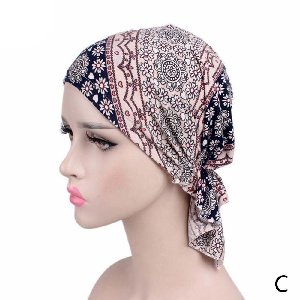 Mujeres imprimir India Hat musulmán, volante cáncer gorro de lana para quimio turbante gorro envolvente sombreros con estampados de leopardo accesorios de mujer