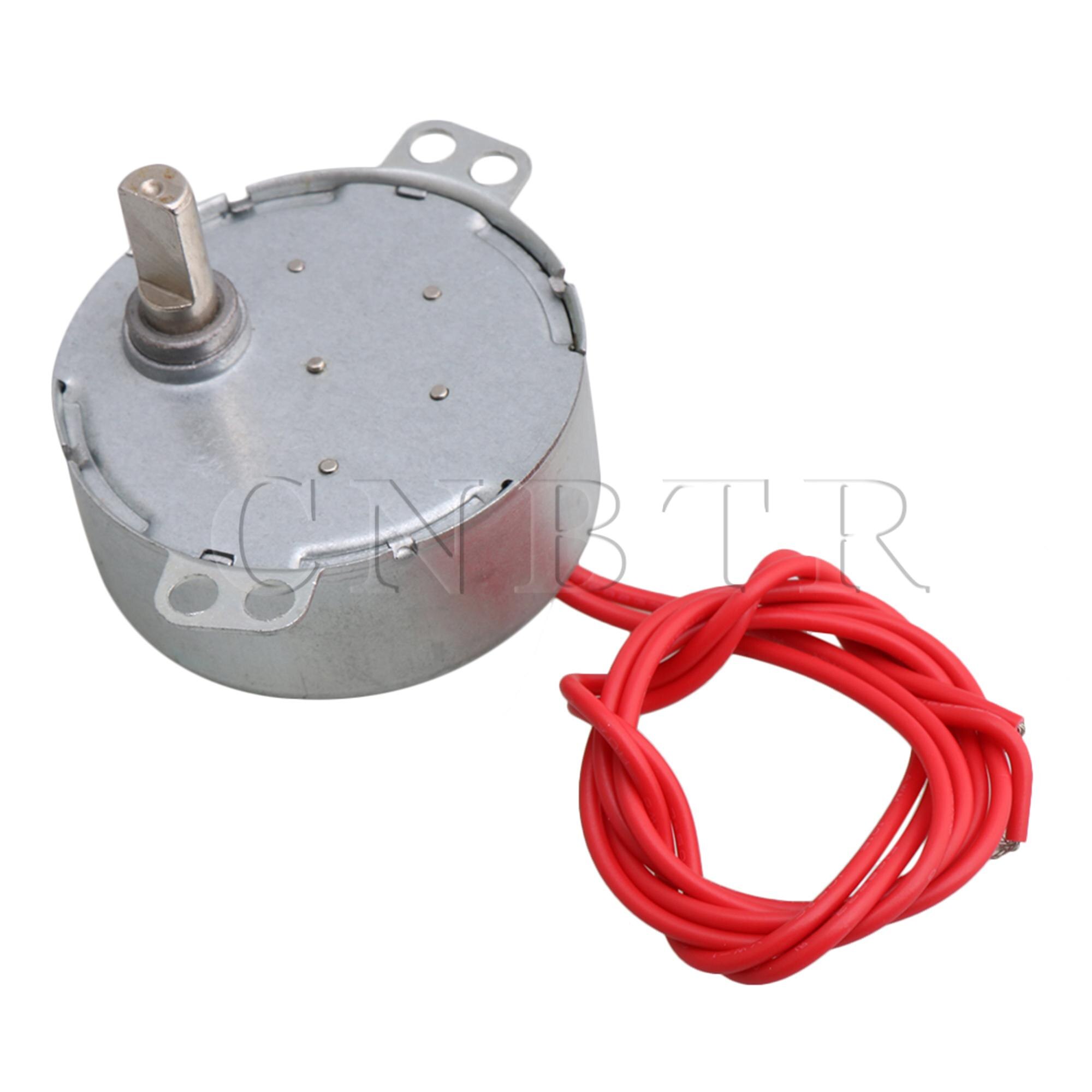 CNBTR Zilveren Metalen AC24V Draaitafel Flat Shaft Synchrone Motor 0.9-1 rpm 12KGF. CM Koppel DIY Machine Accessoire
