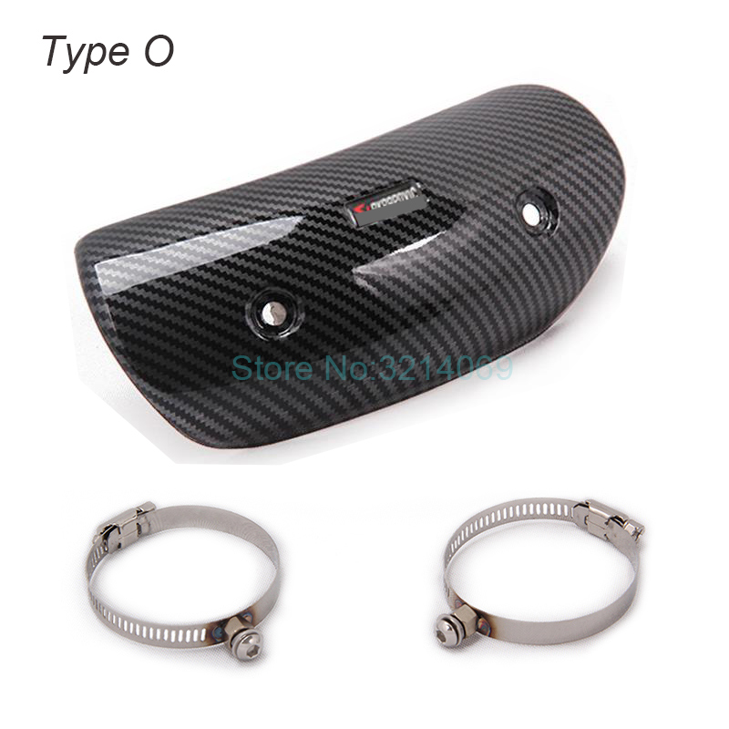 Universel moto tuyau d'échappement Imitation Fiber de carbone protecteur bouclier thermique couverture garde Anti-échaudage couverture pour TMAX 530 XMAX: Heat Shield Cover O