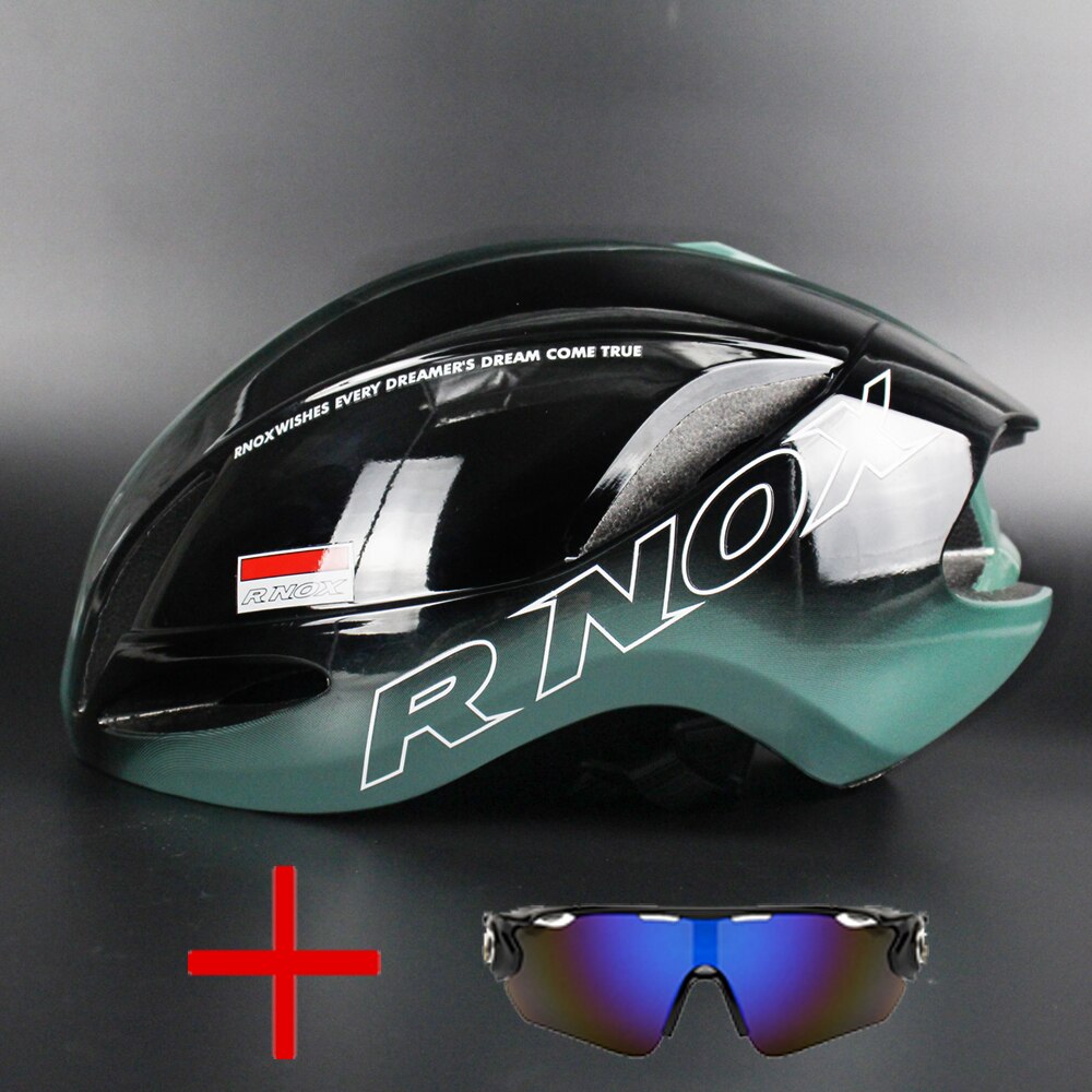 Aero Helmet Triathlon Bicycle Helmet TT Road Bike Helmet For Men Women Race Cycling Helmet Mtb Casco Ciclismo Bicycle Equipment: Black green-1