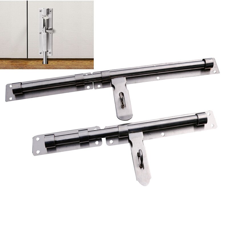 Stainless steel windows slide latch Hasp 8-20 inches door bolt with screw for Home Gate Bathroom Cabinet Safety lock hardware