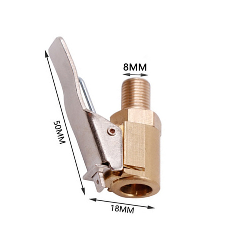 Novo avançado pneu de carro ar chuck inflator bomba válvula conector clip-on adaptador carro bronze 8mm válvula da roda do pneu para bomba inflável: Verde exército