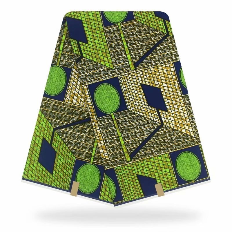 Tkanina nigeryjska bawełna afrykańska tkanina wydruk woskowy 100% bawełniany materiał moda afrykańska tkanina Ankara tissus prawdziwa tkanina woskowa 6 stoczni/dużo: żółty