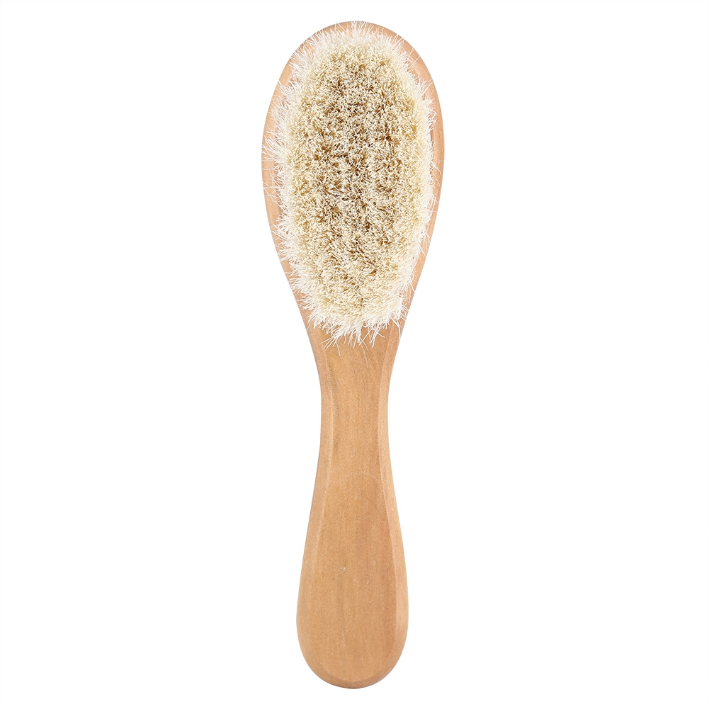 Newborn Baby Natural Wool Baby Wooden Brush Comb Newborn Hair Brush Infant Head Massager Portable Baby Comb Hair Bath Brush Comb