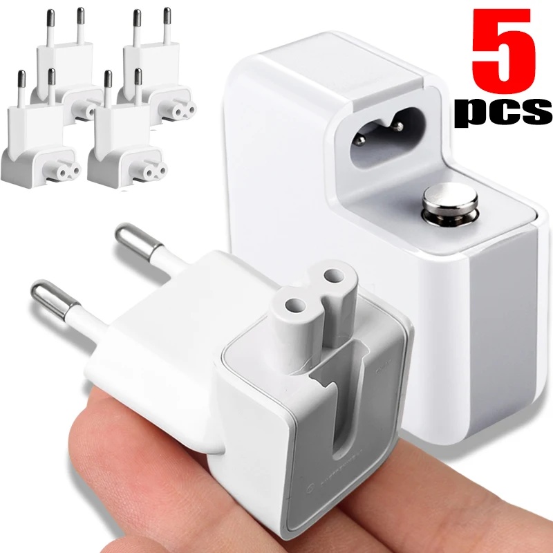 EU Plug AC Power Adapter Travel Wall Outlet Converter Duck Head for MacBook MagSafe 45/60/85W for IPad 10W/12W Charging Adapters