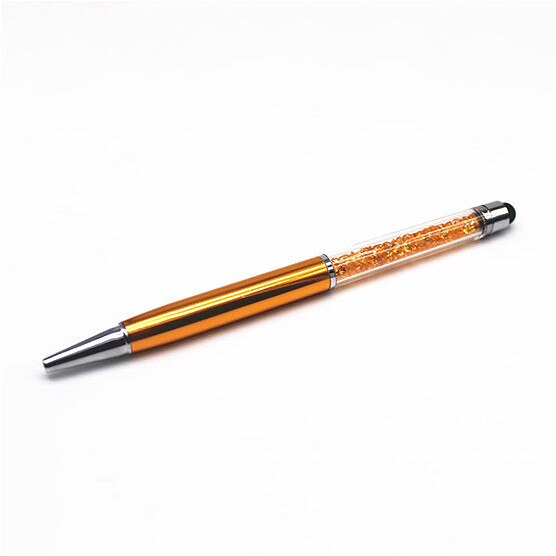 Crystal Ballpoint Pen Touch Screen Stylus Pen Useful 2 in 1 Tablet Pen For Pad Phone Smart Phone: Gold