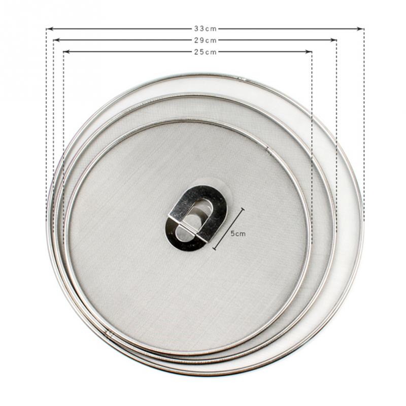 25 cm/29 cm/33 cm Rvs Ploetert Screen Mesh Pot Deksel Deksel Olie Koekenpan Deksel koken Gereedschap Keuken Accessoires #5