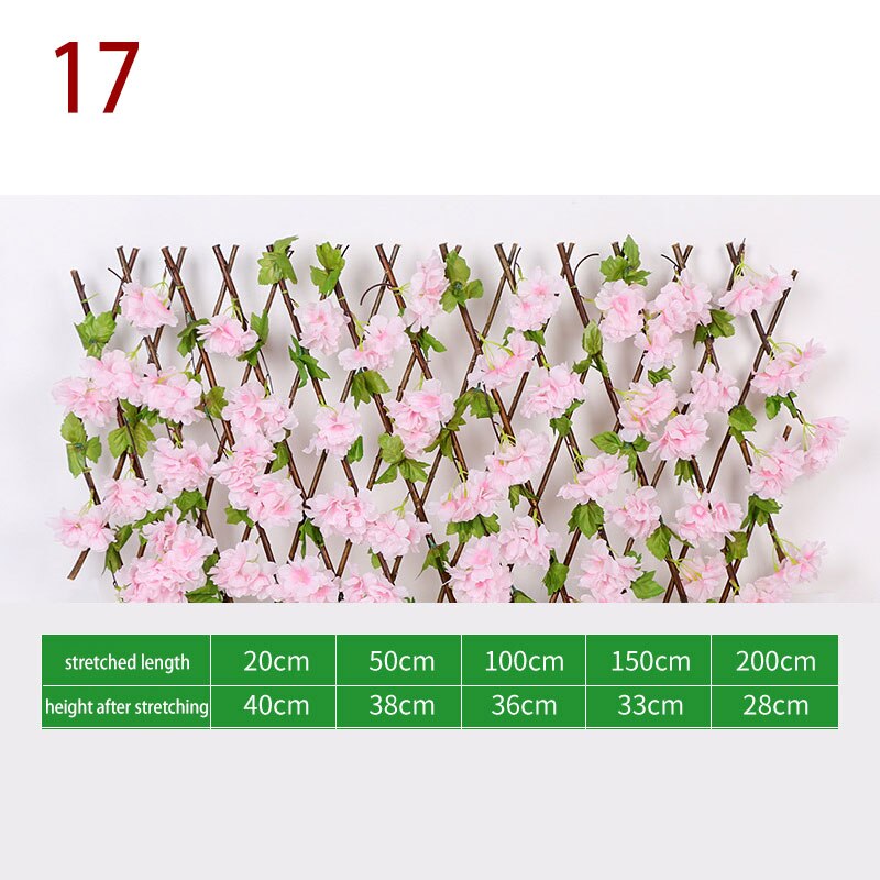 Clôture rétractable artificielle pour plantes de jardin, Simulation de fleurs, feuilles, décoration de jardin, écran de protection en treillis: 17
