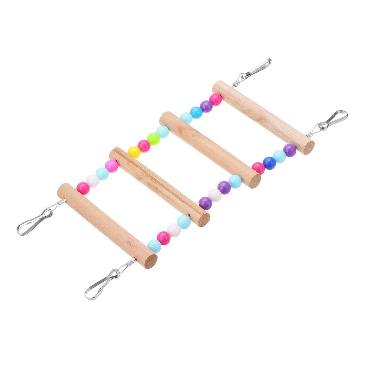 4/5/6/7/8 Layer Bird Ladders Pets Parrots Ladders Climbing Toy Hanging Colorful Balls With Natural Wood Colorful Balls