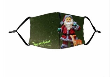 Christmas Decorations for Home Dust proof Print Face Cover Breathable Xmas Decor Santa christmas mask for women child and adults: 12