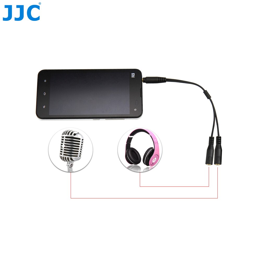 JJC Cellphones Terminal Connector Monitor Headphone Mic Convert Cables for SAMSUNG cellphones for iPhone 4s 5 5s 6