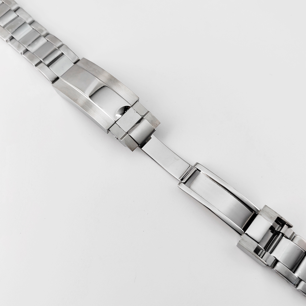 Prata 20mm Watch Strap Glide Lock Clasp Metal Watchbands Qualidade Aço Inoxidável Fit Relógios Case Acessórios Peças