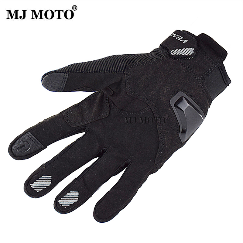 mjmoto Zwarte retro leren motorhandschoenen - ademende touchscreen-handschoenen voor motorrijders en -rijders - klassieke vintage motorhandschoenen