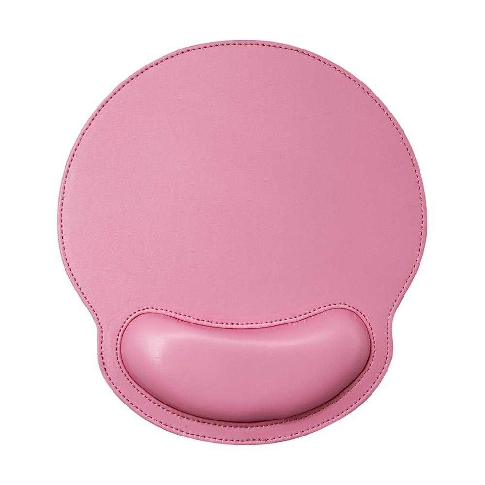 Plain Mouse Pad with Wrist Rest Leather Soft Ergonomic Anti Slip Locked Edge Comfort Hand Pad for Girls: color 1