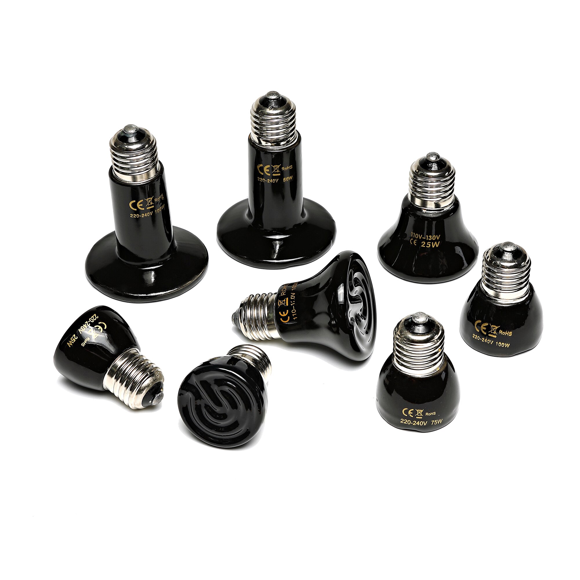 Far Infrared Pet Heating Lamp Ceramic 220V Pet Heating Lamp Light Bulb Pet Brooder Chickens Reptile Lamp 25W 50W 75W 100W