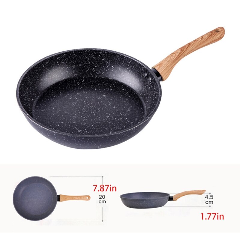 20cm Aluminum Alloy Maifan Stone Non-stick Frying Pan Smokeless Small Wok