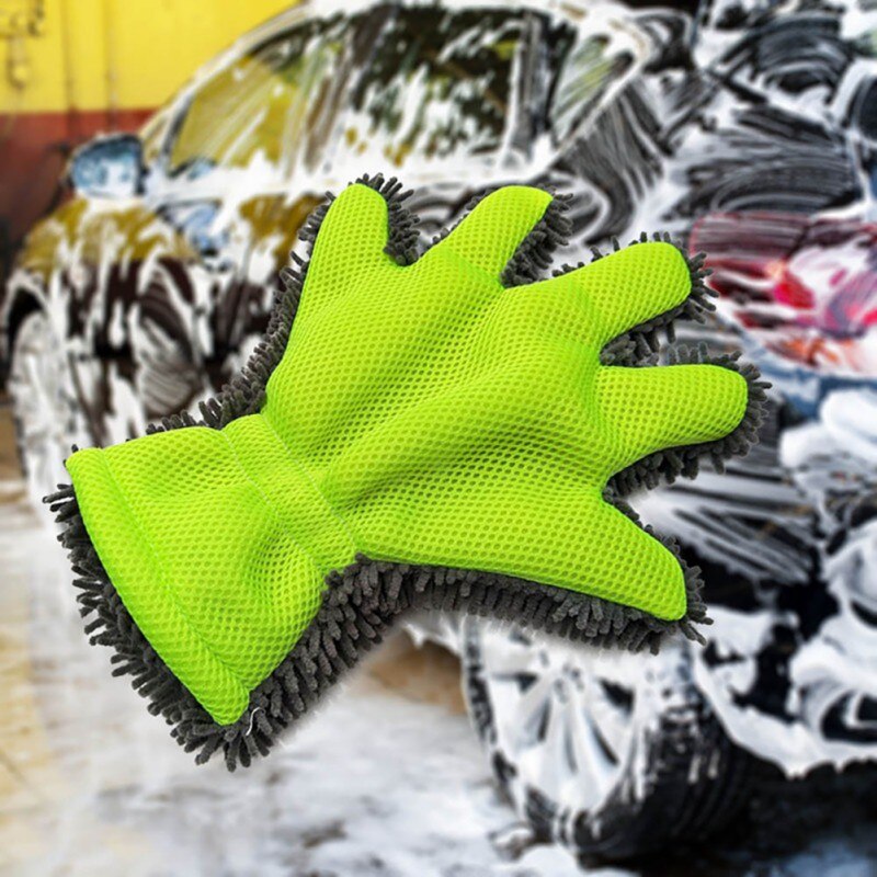 Detailer Voorkeur Eurow Microfiber Interieur & Exterieur Reiniging Handschoen Fijne langharige chenille vijf-vinger handschoenen