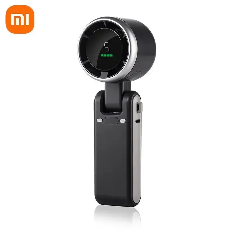 Xiaomi mini turbine ventilator handventilator met usb-oplaadfunctie bureauventilator camping bergbeklimmen draagbare nekventilator kleine ventilator draagbare ventilator: Zwart