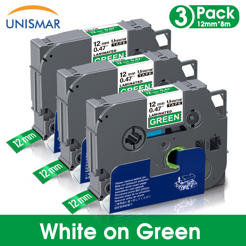 Unismar 3PK Black on White TZe-231 TZe231 Laminated Label Tape 12mm Printer Ribbon for Brother P-touch PT-1000 Label Maker: White on Blue