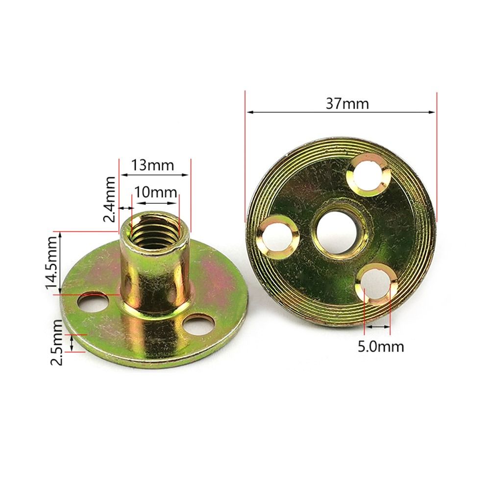 5 teile/satz nützliche Metall Drei-See-Verriegelung flansch murmeln rund flach m6 m8 m10 Konter muttern murmeln Befestigungs Element T-Stück Möbel muttern Schraube: Schwarz