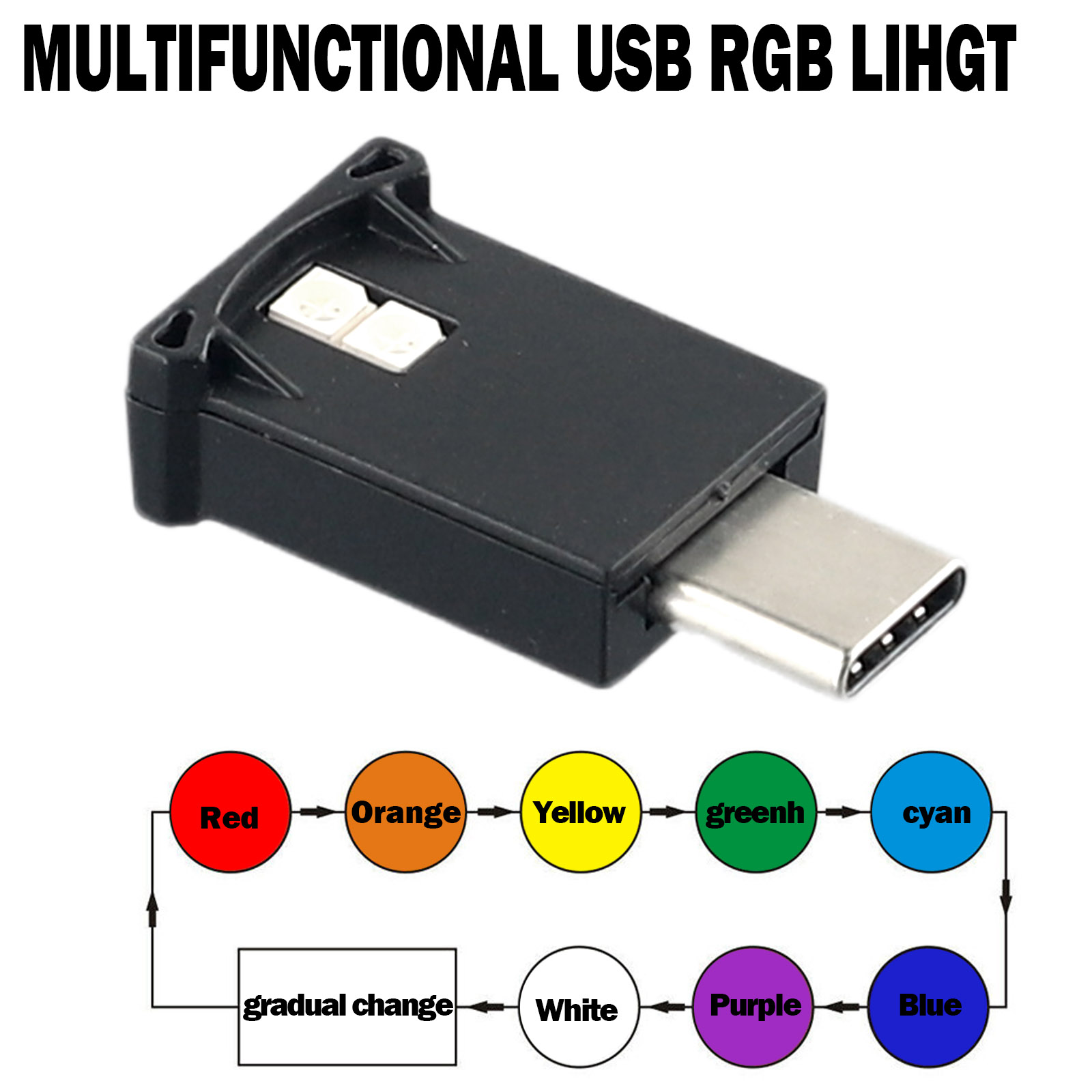 USB-C Type-C LED-interieurverlichting Neon Sfeer Omgevingslampen voor auto Binnen Buitenverlichting Lamp Auto Auto-accessoires Onderdelen