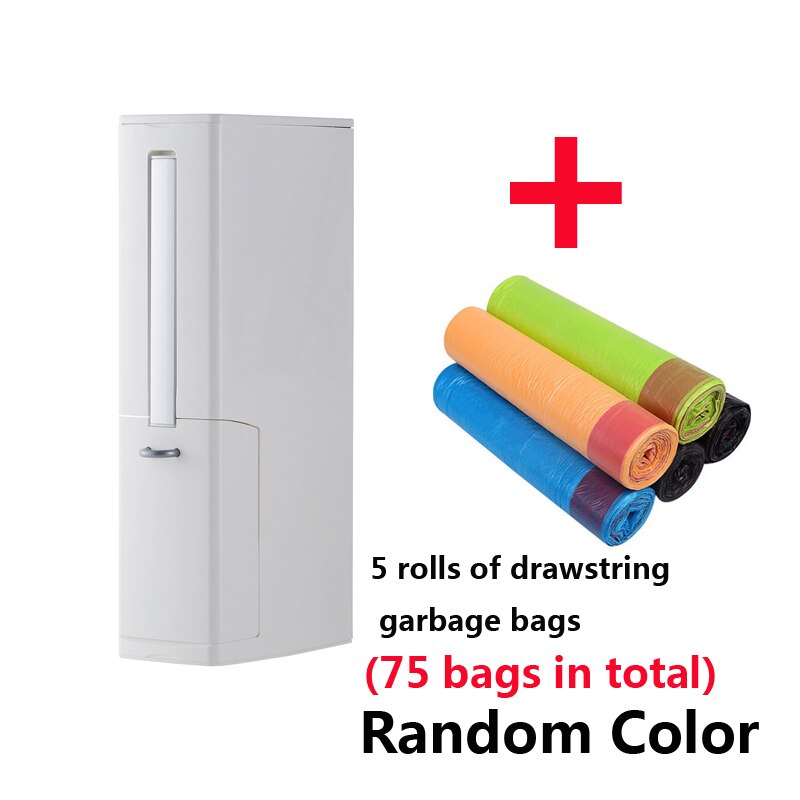 UNTIOR 3 in1 Narrow Trash Can Plastic Waste Bin with Toilet Brush Garbage Bucket Dustbin Kitchen Bathroom Cleaning Trash Bin: Set9