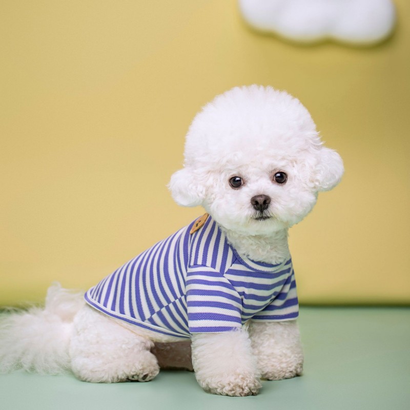 Bear Print Sriped Dog Vest Summer Dog Clothes Puppy T-Shirt Cotton Girls Dog Costume Chihuahua Bichon Frise Clothing Dog Apparel: XXL / Red