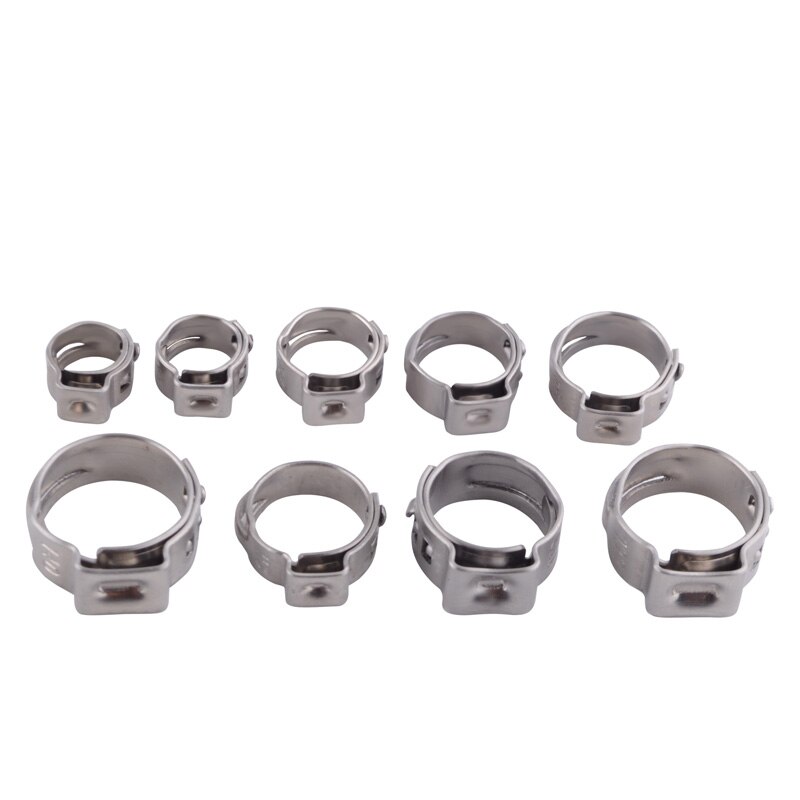 SPEEDWOW 70pcs/set Single Ear Hose Clamp Assortment Kit Adjustable Ear Stepless Cinch Rings Car Parts For Hydraulic Hose Fuel