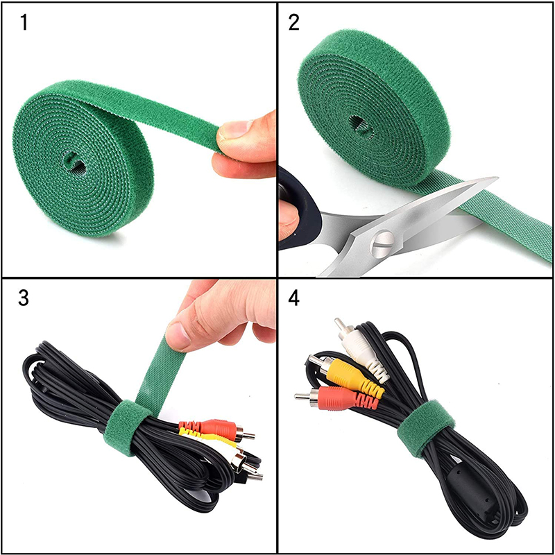 Rouleau de ruban adhésif de fixation Jumbo Vel cro, 50 mètres/rouleau, bricolage, réutilisable, Double face, crochet et boucle, attache de câble, sangles de gestion de fils