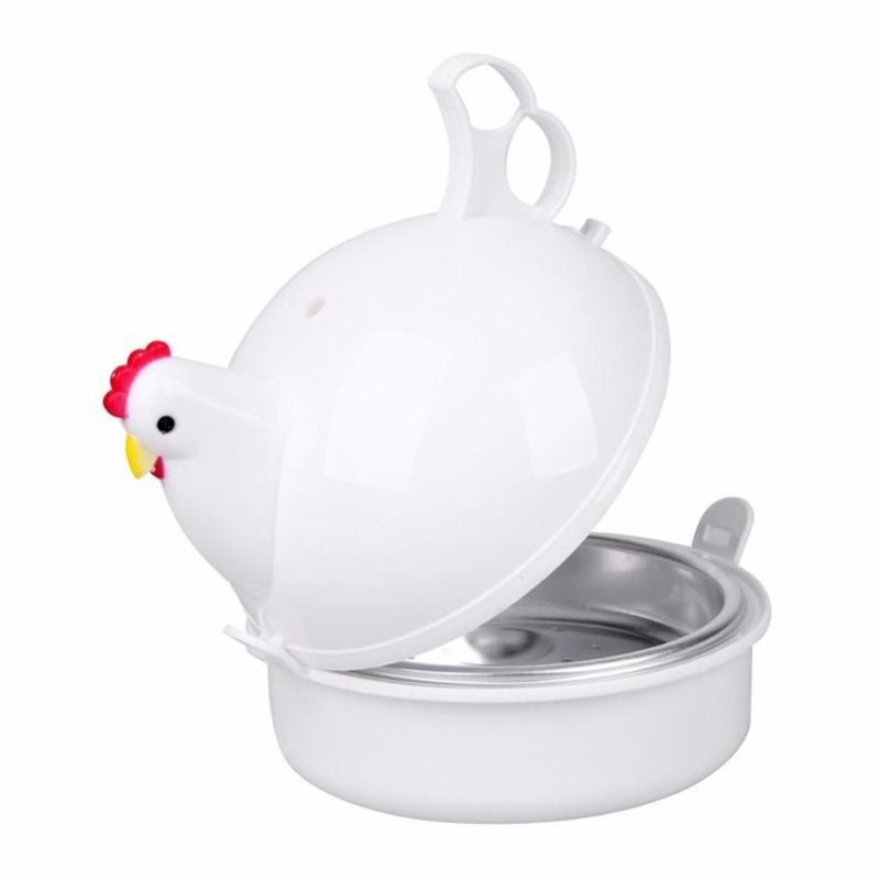 Kitchen Eggs Steamer Stainless Steel Chicken Shaped Microwave 4 Eggs Boiler Cooker Egg Poachers Novelty Kitchen Cooking Steamer