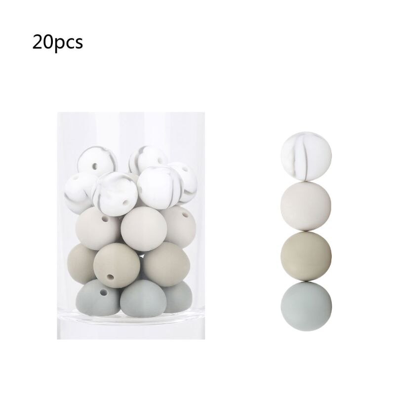15mm 20 pièces Silicone perles bébé dentition perles bricolage à mâcher dentition pour bébé directe: 3
