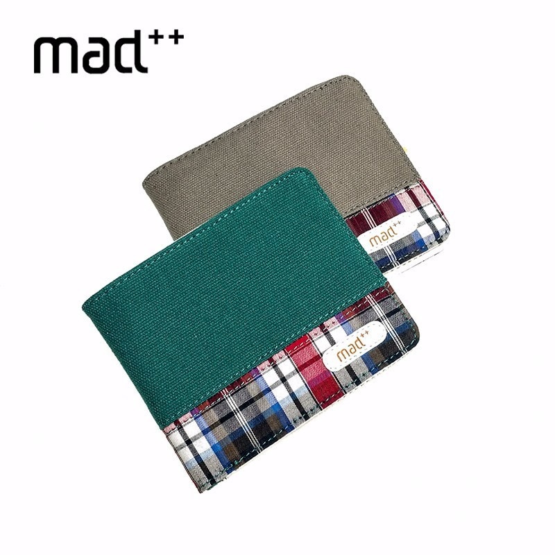 Mannen Portemonnee En Vrouwelijke Korte Purse Man Bifold Canvas Card Case Pocket Pouch Mode Jonge Jongen Girl Tieners Mannelijke