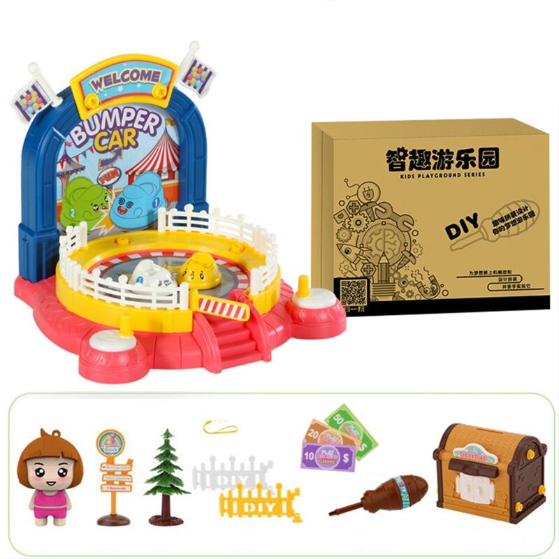1Set Interactive Plastic Amusement Park Stacking Block Toy with Screwdriver Tumble Game Stacker Block 3D Brick Block: A