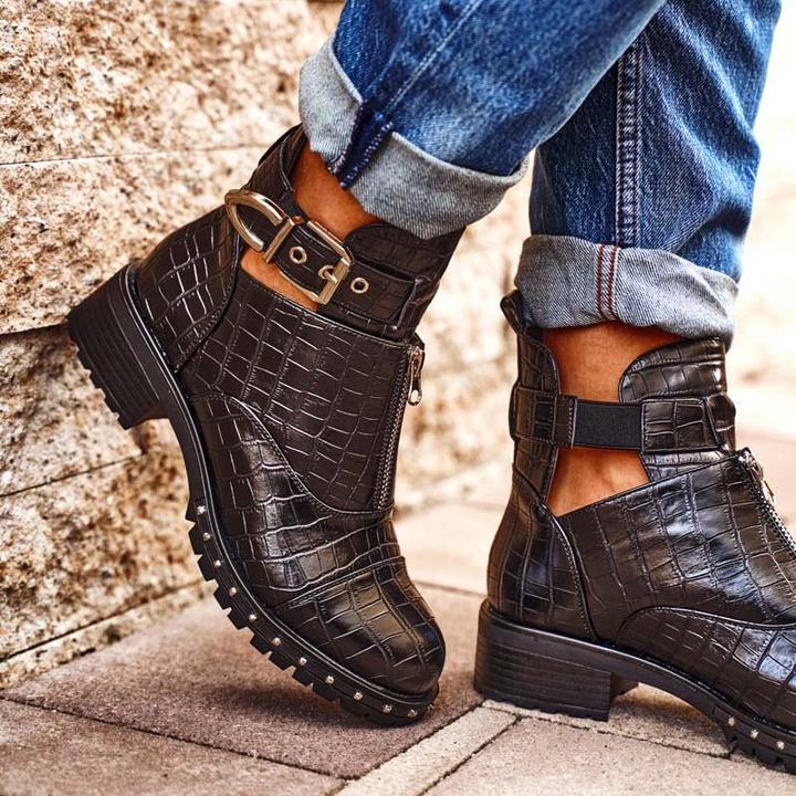 Big Size 43 Leisure Platform Spring Fall Shoes Women Ankle Boots Motorcycles Boot Cool Footwear