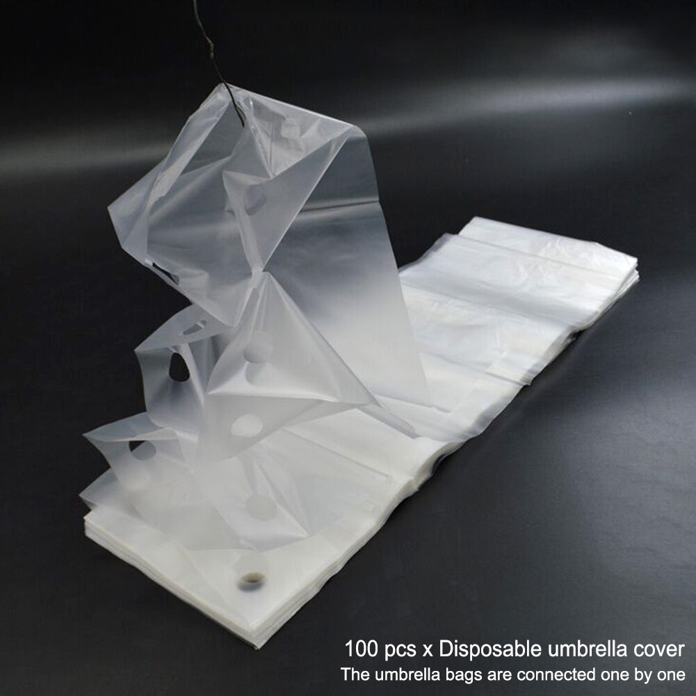 100pcs Umbrella Cover Transparent Disposable Waterproof Dustproof Anti Dirty Durable Solid Hotel Shop Leakproof Bag Practical