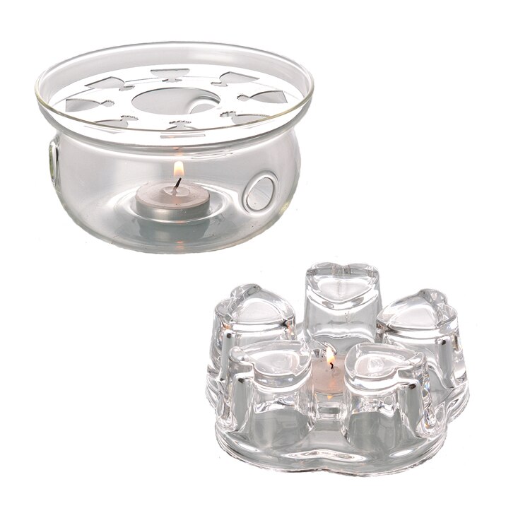 Vela de té de agua con Base de calentamiento, tetera de vidrio transparente resistente al calor, Base de aislamiento, soporte de vela, accesorios de té ZM812