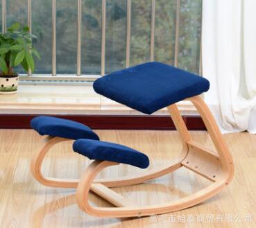 K-STAR Original Ergonomic Kneeling Chair Stool Home Office Furniture Ergonomic Rocking Wooden Kneeling Computer Posture Chair: Dark blue