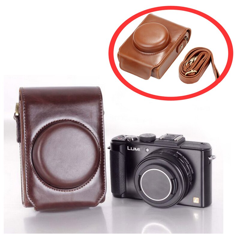 PU leather case Camera Bag Cover for Panasonic Lumix LX7 LX5 LX3 LX10 LX15 shoulder bag