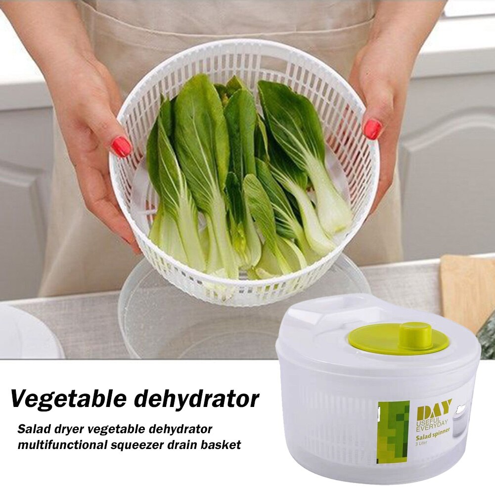 Vegetables Salad Spinner Lettuce Leaf Vegetable Dehydrator Greens Washer Dryer Drainer Crisper Strainer For Washing Drying Leafy