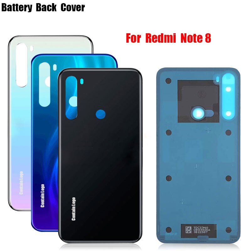 Pour Xiaomi Redmi Note 8 Pro couvercle de batterie panneau arrière en verre boîtier de porte arrière remplacer pour Redmi Note 8 couvercle de batterie arrière