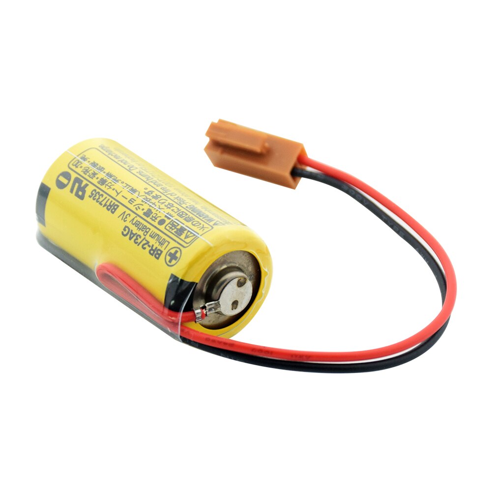 BR-2/3AG Battery 3V 1200mAh PLC FANUC BR-2/3A CR17335 Cell Lithium Back Up Batteries With Brown Plug For FANUC CNC System