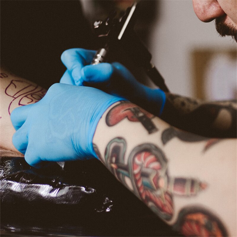 Nitrile Gloves 50pcs/100pcs Household Kitchen Cleaning Laboratory Mechanic Anti-Static Disposable Nitrile Gloves Work Safety