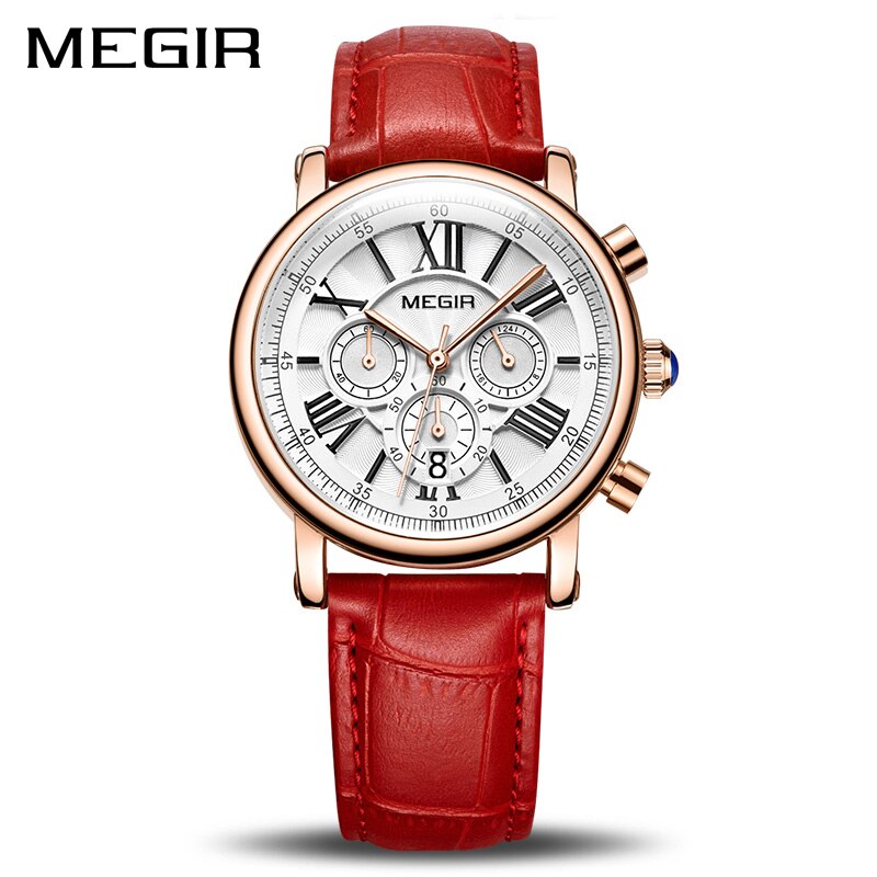 Reloj MEGIR de las mujeres de la relojes de pulsera superior de la de lujo de las señoras reloj de cuarzo reloj para los amantes Relogio femenino deporte Relojes