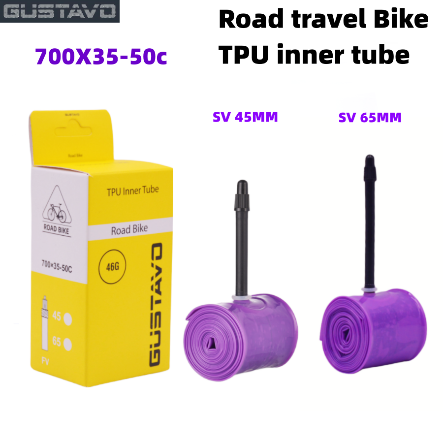 GUSTAVO Gravel Road Bike Inner Tube 700c X 23-32 / 35-50c TPU Material Tire MTB 29x1.5-1.95C 45mm 65mm Length French Valve