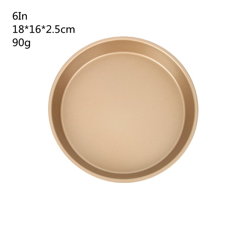 6/8/9/10 Inch Carbon Steel Non-stick Kitchen Round Pizza Plate Pizza Deep Dish Cake Mold Baking Pan Tool Mould Accessories: 6Inch-Gold